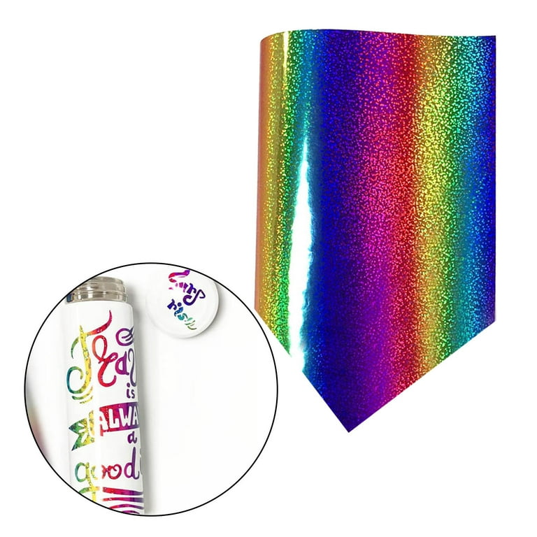 Rainbow Glitter HTV Vinyl 12in x 5ft Heat Transfer Vinyl (rainbow)
