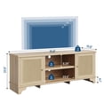 thumbnail image 1 of EDTara Wooden Rattan Tv Console Cabinet, Boho Entertainment Center With Storage Shelf, Fits 55, 65, and 70 Inch Tvs for Living Room, 1 of 9