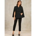 thumbnail image 4 of DARING DIVA Women's Double Breasted Blazer Office Cloak Cape Jacket XS Black, 4 of 6