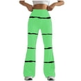 thumbnail image 2 of Maoxin Women's Leggings Women Tight Fitting Hip Hugging Shapewear Striped Flared Pants Yoga Pants Workout Pants Women Green 2XL, 2 of 6
