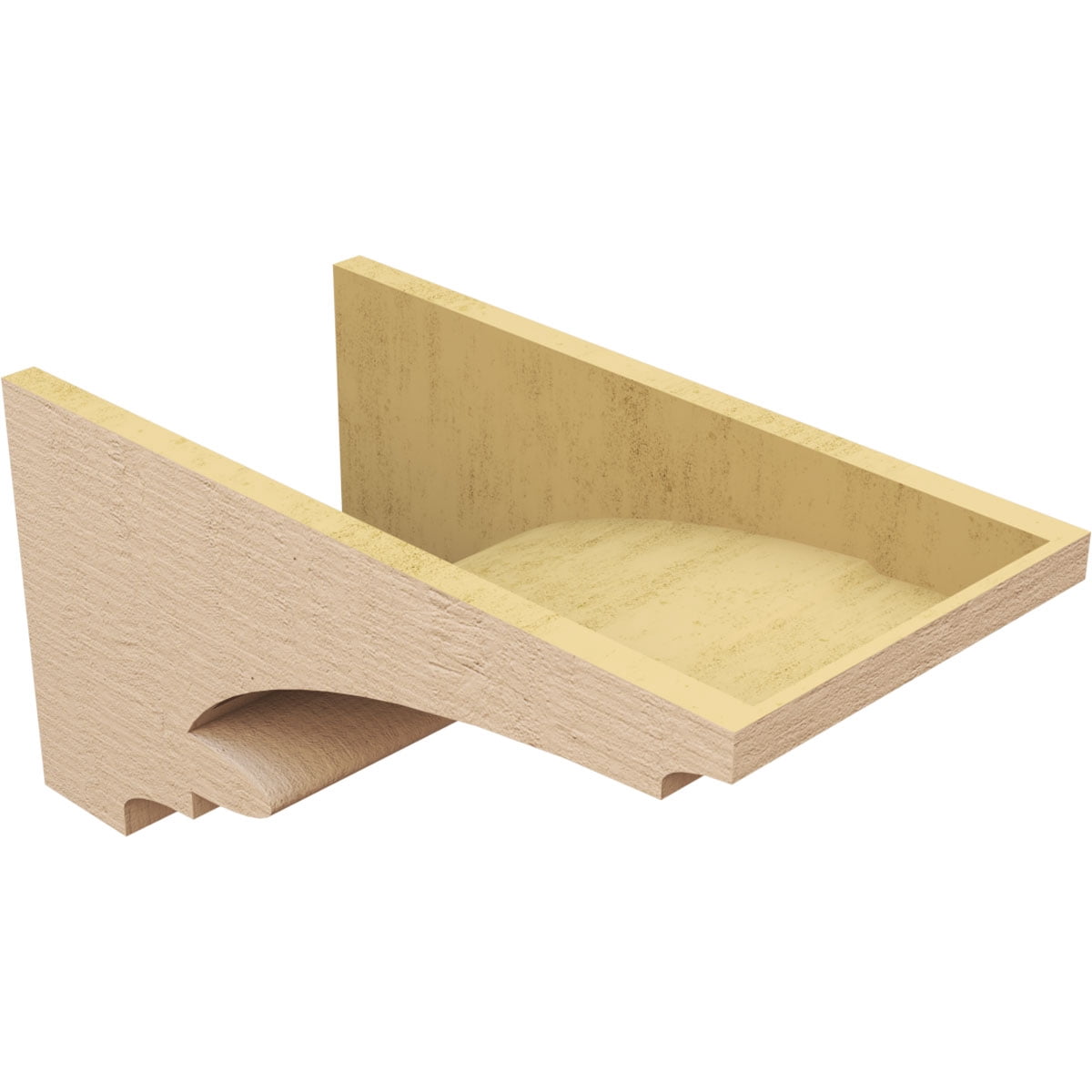 12"W x 24"D x 12"H Wide Diane Rough Cedar Woodgrain TimberThane Corbel, Primed Tan