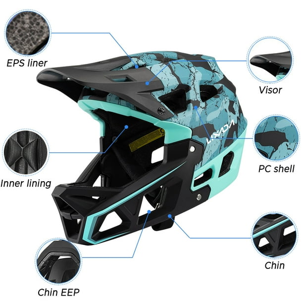 Full Face Mountain Bike Helmet Adult Racing Downhill MTB Helmet for Men Women Adult Mountain Bike Helmet with Visor Over 31 Vents Head Circumferences of 59 61cm Bike Helmet Walmart