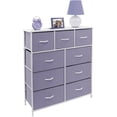 thumbnail image 1 of Table de Chevet Commode 9 Tiroirs Organisateur de Chevet Commode Mobilier pour Chambre et Bureau - Violet, 1 of 2