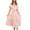 Pink, variant on LOVZFMLL Women Solid Short Sleeve Loose Ruffles Lacing Dress Pink L