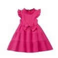 thumbnail image 2 of Gelikeya Toddler Little Girls Summer Dress Outfits Ruffle Cute Sundress Kids Clothes Playwear Dress with Bowknot Z04 Hot Pink, 6-7 Years, 2 of 6