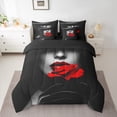 thumbnail image 2 of Homewish Teens Female Red Floral Rose Twin Bedding Sets 7-Piece,Romantic Lover Couple Bedding Comforter Set Microfiber,Happy Valentine's Day Breathable Sheet Sets,Ultra Soft Home Decor,Reversible, 2 of 8