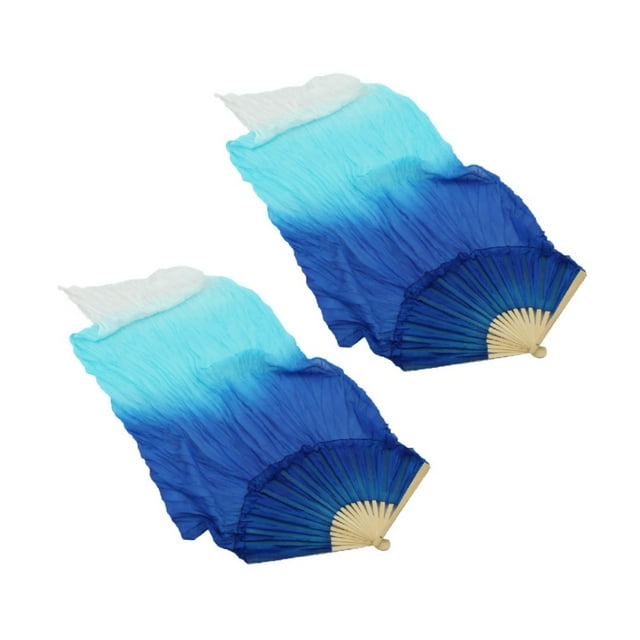 1 par de velos de seda para danza del vientre, abanicos de seda de 180 cm de largo para niñas, mujeres y damas. Estilo A