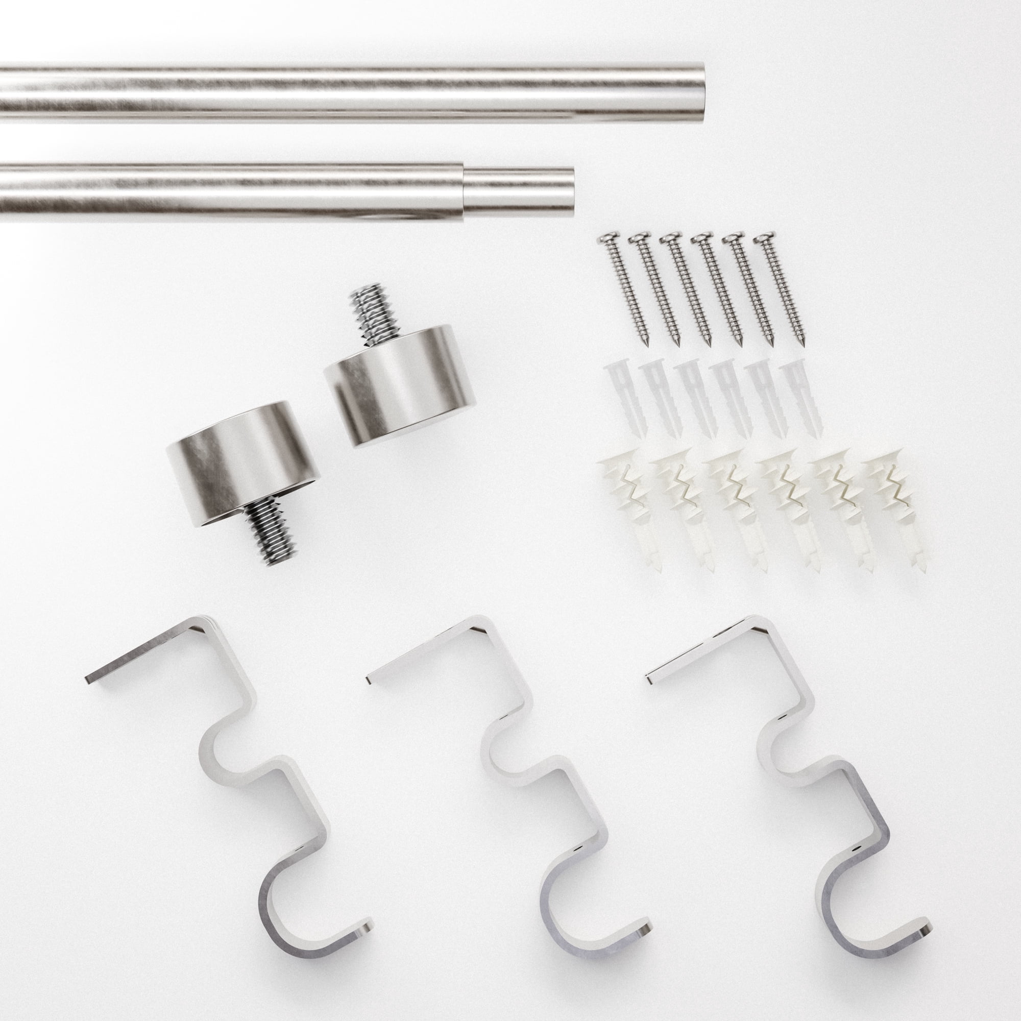 Better Homes & Gardens 5/8" Plated Nickel Adjustable Add on Curtain Rod Kit, 32-120"