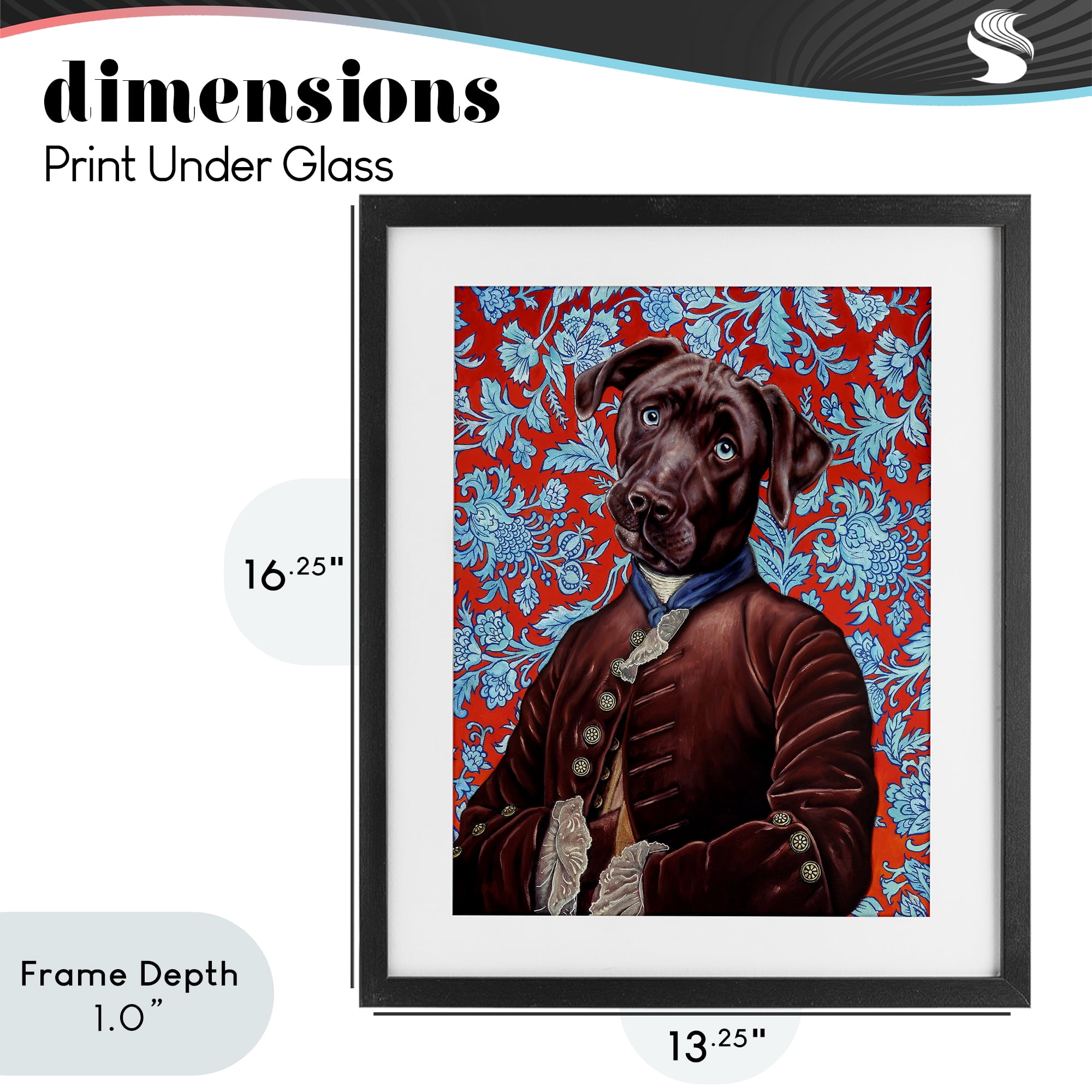 Stupell Industries Charming Labrador Composition Black Framed Print Under Glass, design by Jane R. Talton