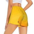 thumbnail image 2 of Uemuo Yellow Lemon Pattern Women's Athletic Shorts High Waisted Running Shorts with Liner Pockets Gym Elastic Workout Shorts-, 2 of 9