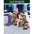 thumbnail image 6 of COCOBELA 2PCS Solar Christmas Trees Lights Outdoor Decor Waterproof, 40LED Small Metal Xmas Tree Pathway Lights, Garden Stake Lights Yard Decor with Snow 2 Modes for Path Lawn Patio, 6 of 7