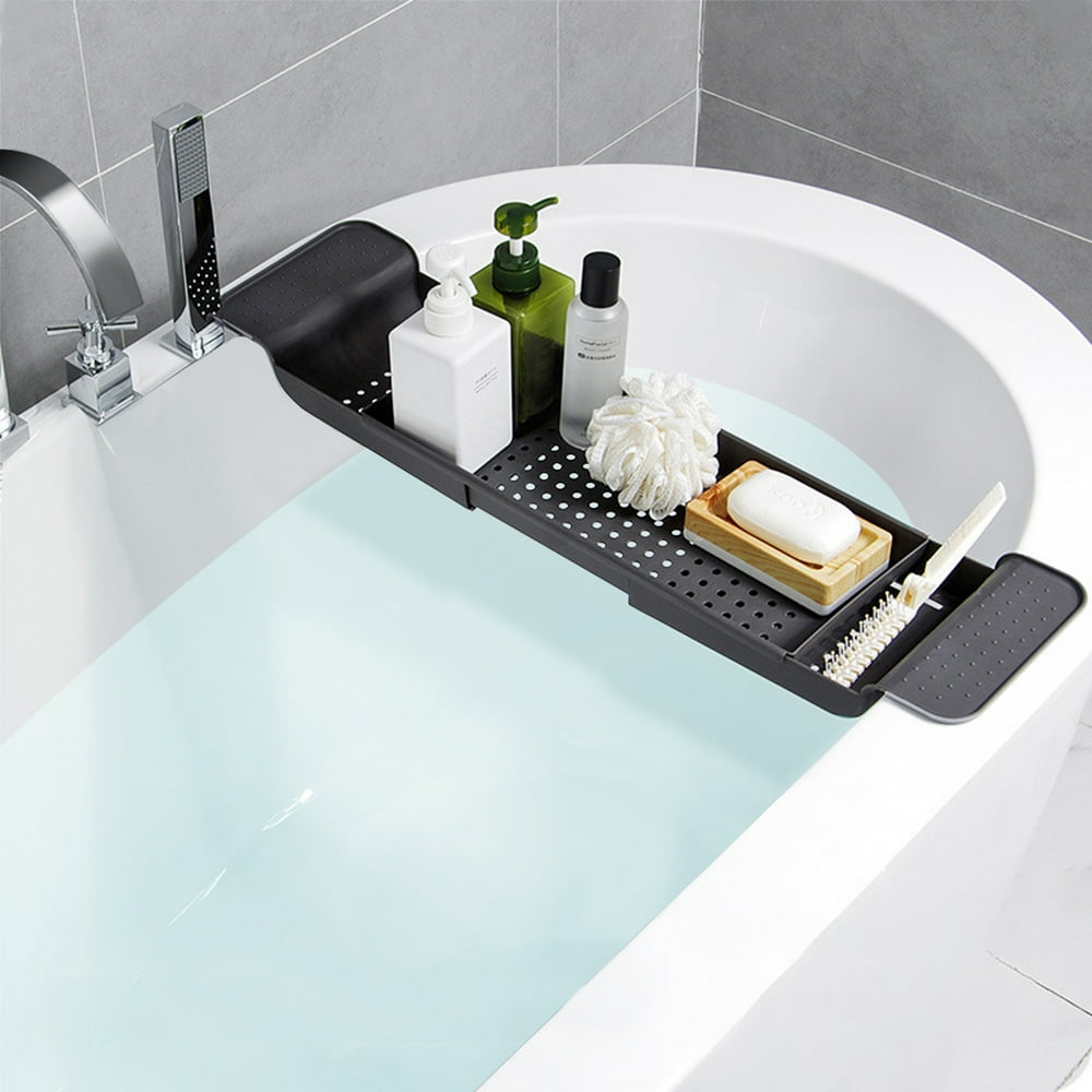 21.730.7 inch Extendable Bathtub Tray Caddy Bath Tray Bath Tub Shelf