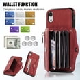 thumbnail image 3 of REQO Phone Case for iPhone XR 6.1 Wallet Cover with Wrist Crossbody Strap Lanyard Credit Card Holder Stand Leather Cell Accessories iPhoneXR iPhone10R i Phonex 10XR 10R RX CR iPhoneXRcases Women Red, 3 of 7