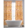 thumbnail image 5 of Orange Yellow Boho Sheer Curtains 96 Inch Length 2 Panels Set, Vintage Shabby Abstract Geometric Art Voile Window Treatment Semi Sheer Long Curtains Drapes for Bedroom/Living Room/Kitchen 52"x96"x2, 5 of 7