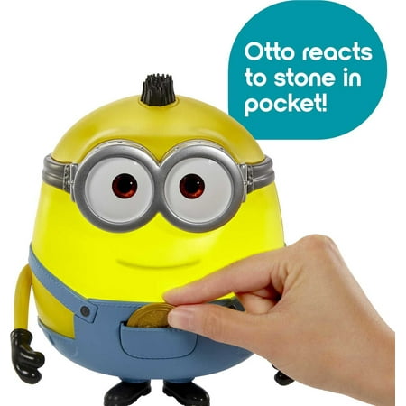 Minions Babble Otto Action Figure with Golden Stone Accessory, 35+ Sounds & Reacts to Motions