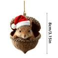 thumbnail image 5 of Forest Animal Acorn Ornaments Cozy Forest Christmas Ornaments Xmas Tree Decor, Personalized Pine Cone Animal Decor with Red Hat, Woodland Creature Hanging Ornament Gift for Animal Lovers (Weasel), 5 of 6