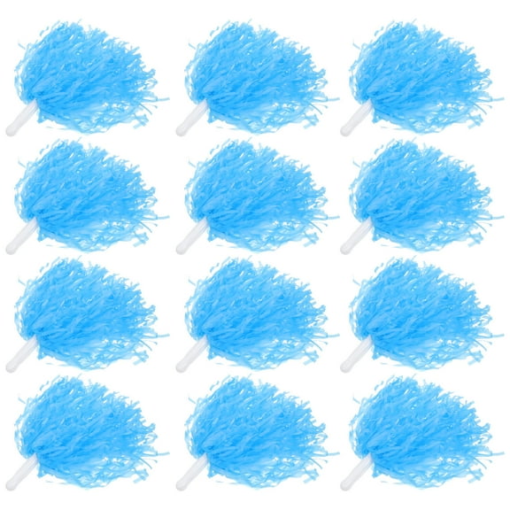 WHAMVOX 12Pcs Cheerleader Hand Flower Plastic Handle Team Spirit Cheering Pompoms