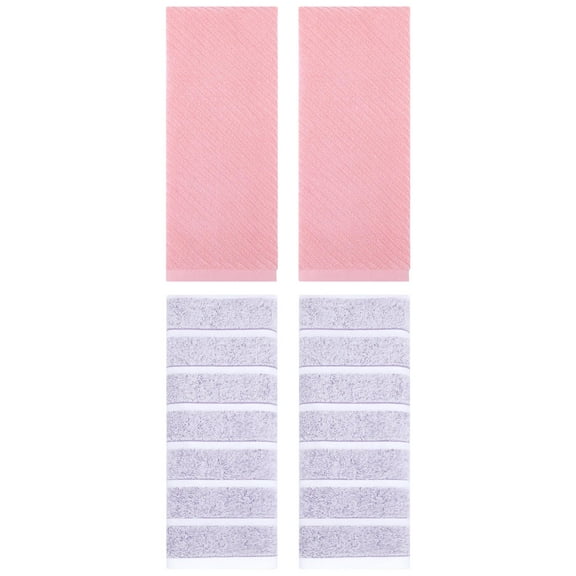 Unique Bargains 4 Pcs Cotton Soft Light Purple/Pink 13" x 29"/14" x 30"