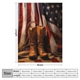 thumbnail image 4 of COMIO T&amp;H XHome Flannel Throw Blanket USA Western Blanket, Cowboy Hat with Boots Rope on American Flag Soft Warm Fuzzy Lightweight Bed Blankets for Couch Bedroom Living Room, 4 of 6