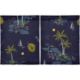 thumbnail image 2 of Palm Tree Kitchen Curtains 2 Panels UV Protected Tier Curtains, Half Window Curtains Kitchen Tiers for Guest Room Bathroom Sink Laundry Room Basement,24"x27", 2 of 7