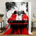 thumbnail image 4 of Classic Muscle Car Throw Blanket – Soft, Lightweight All-Season Small Cover for Sofa, Bed, Car & Travel | Vintage Auto Print | Cozy Gift for Car Lovers, 4 of 5