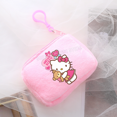 thumbnail image 3 of Sanrio-Mini monedero de felpa de Hello Kitty para niños y niñas, bolsa de almacenamiento cuadrada de lona rosa con dibujos animados de Anime, funda para llaves, bolso de mano, regalos de cumpleaños, 3 of 5