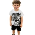 thumbnail image 2 of ZHOGXU Children Kids Boys T Shirt Summer Short Sleeved Round Neck Dinosaurs Print Comfortable Fashion Tee Top For Everyday Wear,White,8-9 Years, 2 of 4