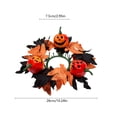 thumbnail image 3 of Assorted Fall Artificial Pumpkin Maple Leaf Candle Ring, Mini Rustic Harvest Candle Wreath, 3 Styles Tabletop Small Wreath, Decorative Candle Ring for Thanksgiving Halloween Table Mantel Decor, 3 of 6