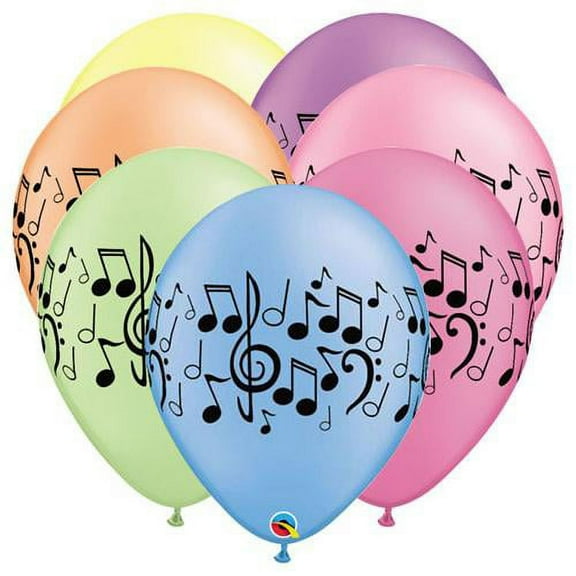 LOONBALLOON Music Balloons, 11″ NEON MUSIC NOTES WRAP