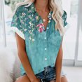 thumbnail image 2 of Blusa con estampado floral de manga corta con cuello en V para mujer OAVQHLG3B Store lin121212, 2 of 4