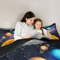 thumbnail image 5 of jejeloiu Outer Space Twin Comforter Sets,Galaxy Planet Bedding Set For Boys Kids Reversible 2pcs, 5 of 8