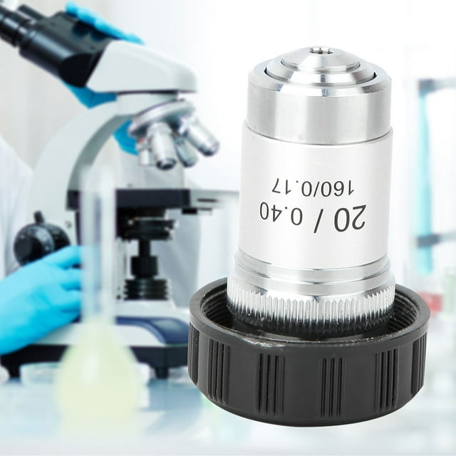Lentille Objective, Microscope Achromatique Tout en Acier Objectif Réglable Professionnel pour Microscopes Biologiques