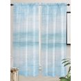 thumbnail image 2 of Living Room Curtains 72 Inches length, Gradient Aqua Blue Window Treatment Curtain Drapes, Modern Rustic Minimalist Pastel Solid Light Filtering Drapes for Bedroom Laundry Room, 52"x72", 2 Panels, 2 of 7