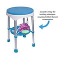 Healthline Easy Swivel Shower Stool with 360 Degree Padded Rotating Seat, Adjustable Round Stool