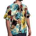 thumbnail image 2 of Football Men's Short Sleeve Beach Shirts, Casual Poplin Button Down Shirt, Summer Casual Printed Unisex Shirts, 2 of 6
