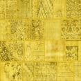 thumbnail image 1 of Ahgly Company Indoor Square Patchwork Yellow Transitional Area Rugs, 4' Square, 1 of 4