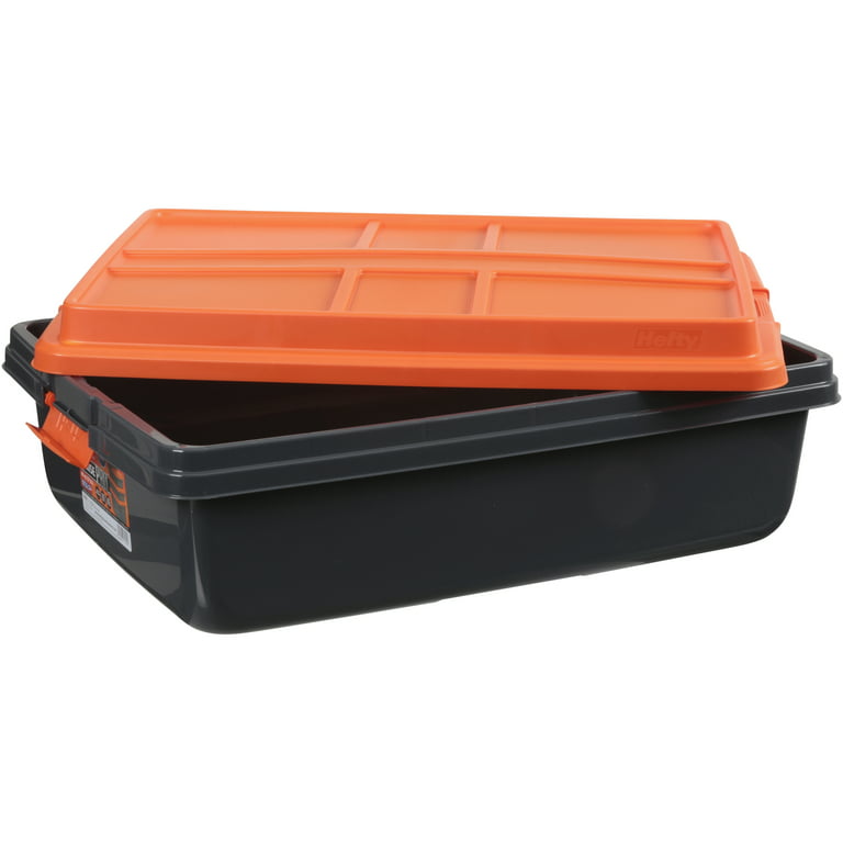 20 Gallon Stackable Heavy Duty Plastic Storage Tote Boxes Orange