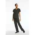 thumbnail image 2 of Elements Women's EL9945 Mock Wrap Scrub Top and Half-Elastic Waistband Scrub Pant Set Pewter X-Large, 2 of 3