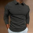 thumbnail image 2 of Afdoent Men's Polo Shirts Male Fashion Solid Color Leisure Stand Collar Stretch Vertical Long Sleeve Shirt Breathable, 2 of 5