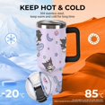 thumbnail image 5 of Kuromi And My Melody 40 Oz Tumbler with Handle And Straw, Vacuum Insulated Stainless Steel Double Wall Water Bottle Travel Coffee Mug, Gifts for Women Boys Girls, 5 of 8