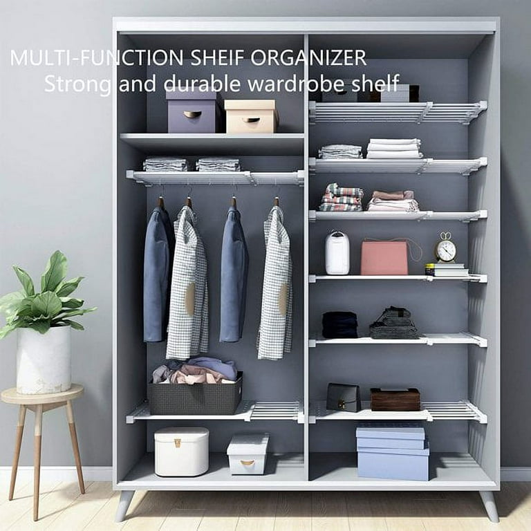 87.2 H Tall Closet System, Walk in Wardrobe Closets with 4 Rattan Drawers  and Shelves Heavy Duty Metal Clothing Storage Organizer Spacious Open