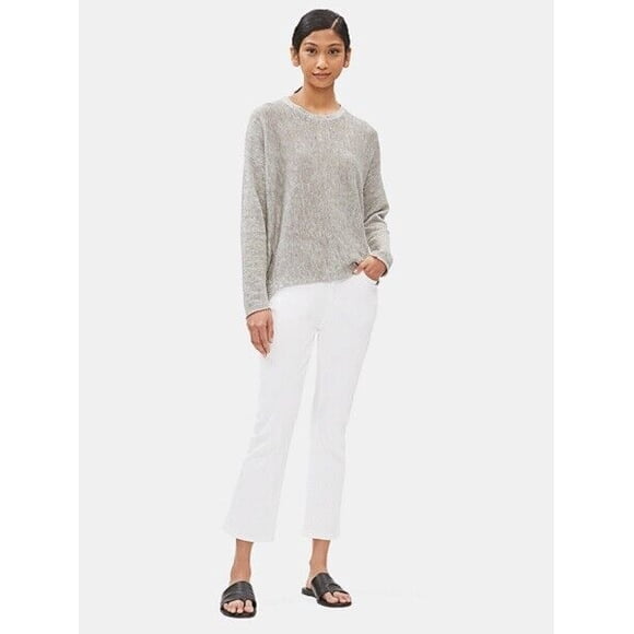 Eileen Fisher Plus Size Organic Cotton Boot Cut Jeans White ( 22W )