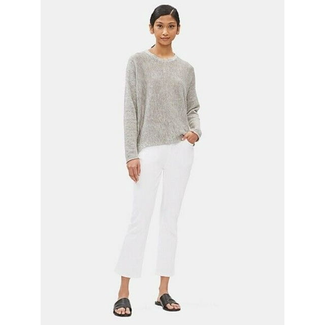 Eileen Fisher Plus Size Organic Cotton Boot Cut Jeans White ( 22W )