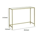 thumbnail image 5 of Kin 39 Inch Sofa Table, Metal Console, Tempered Glass Shelf, Gold, Clear- Saltoro Sherpi, 5 of 5