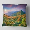thumbnail image 2 of Designart Purple Sky and Green Mountains - Landscape Photo Throw Pillow - 16x16, 2 of 5