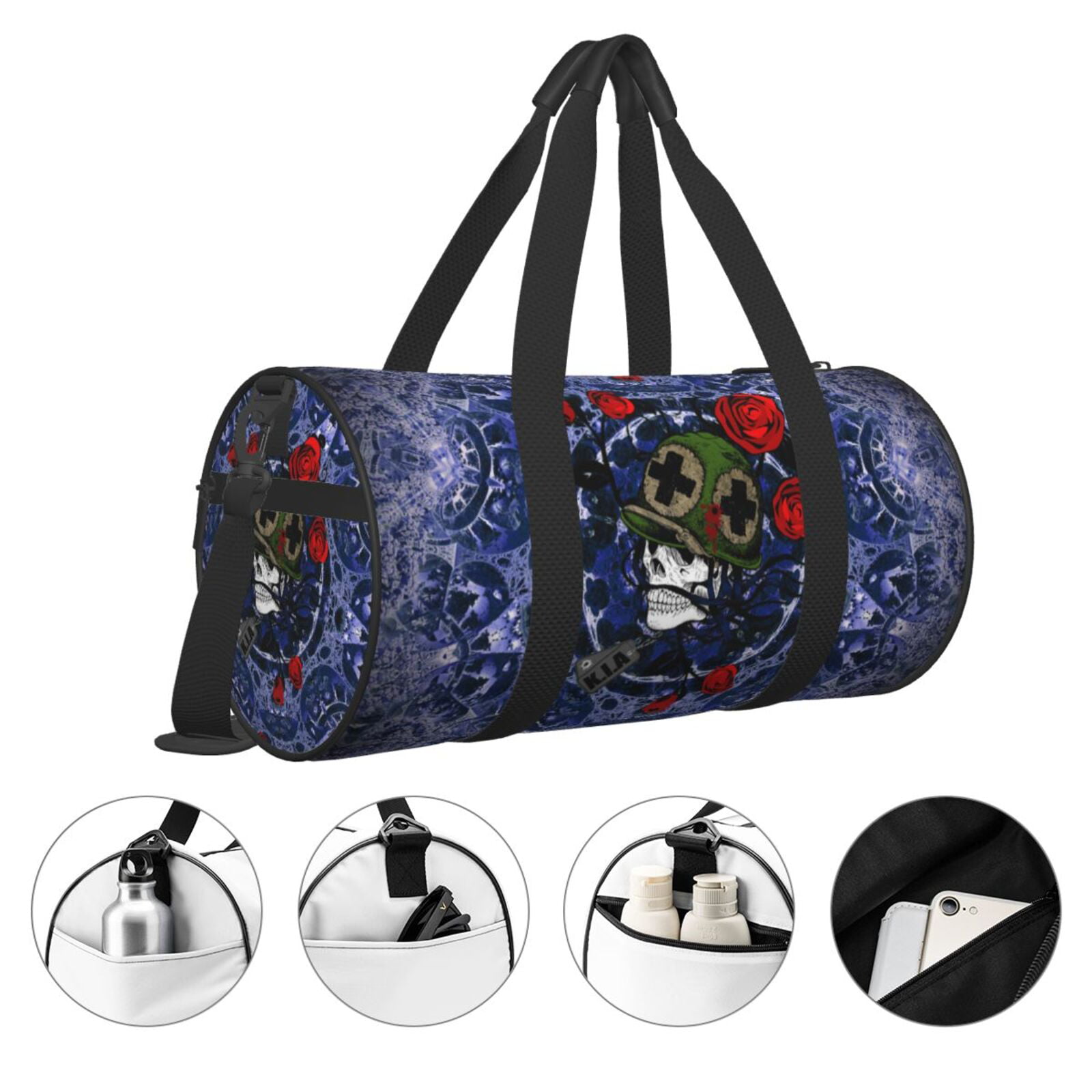 ZICANCN Mandala Grateful Soldier Dead Skull and Roses Unisex Large Duffle  Bag for Travel - Sports Tote Gym Bag Airplane Weekenders Bags for Women Men