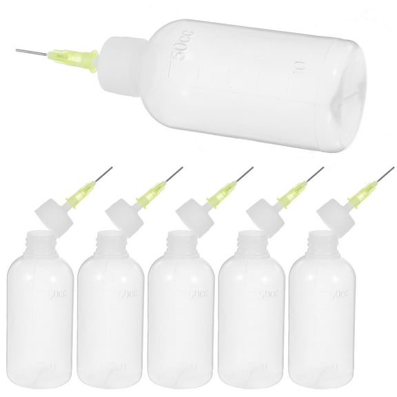 6 pcs Precision Needle Tip Applicator Glue Bottles Plastic Squeeze Containers
