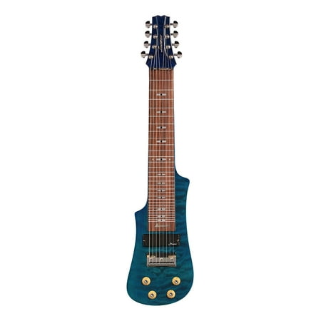 Vorson 8-String Lap Steel Guitar with Gig Bag, Transparent Blue