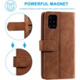thumbnail image 4 of Dteck Wallet Phone Case for Samsung Galaxy A53 5G, Retro Matte 9 Card Holder Slots Zipper Pocket Case PU Leather Magnetic Closure Kickstand with Wrist Strap Shockproof Folio Flip Case,Brown, 4 of 6