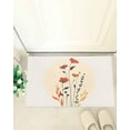 thumbnail image 4 of Shag Bath Rugs Mid Century Minimalistic Floral Leaves Plush Soft Fluffy Doormat Floor Carpet,Non-Slip Living Room Bedroom Kitchen Entryway Door Mats Boho Arch Sun, 4 of 6